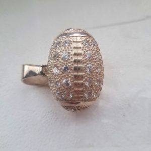 .925 Sterling Silver Cubic Zirconia football pendant